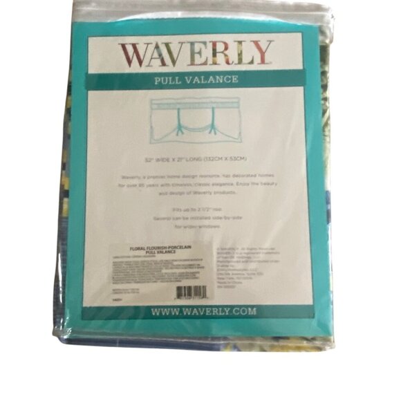 Waverly Floral Flourish - Porcelain Pull Valance 52" X 21" 100% Cotton Fits - Picture 3 of 9